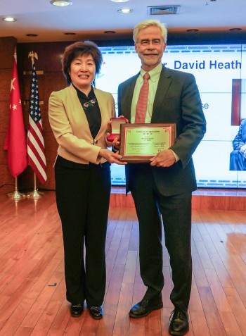 President Heath with Consul General Zhang Qiyue