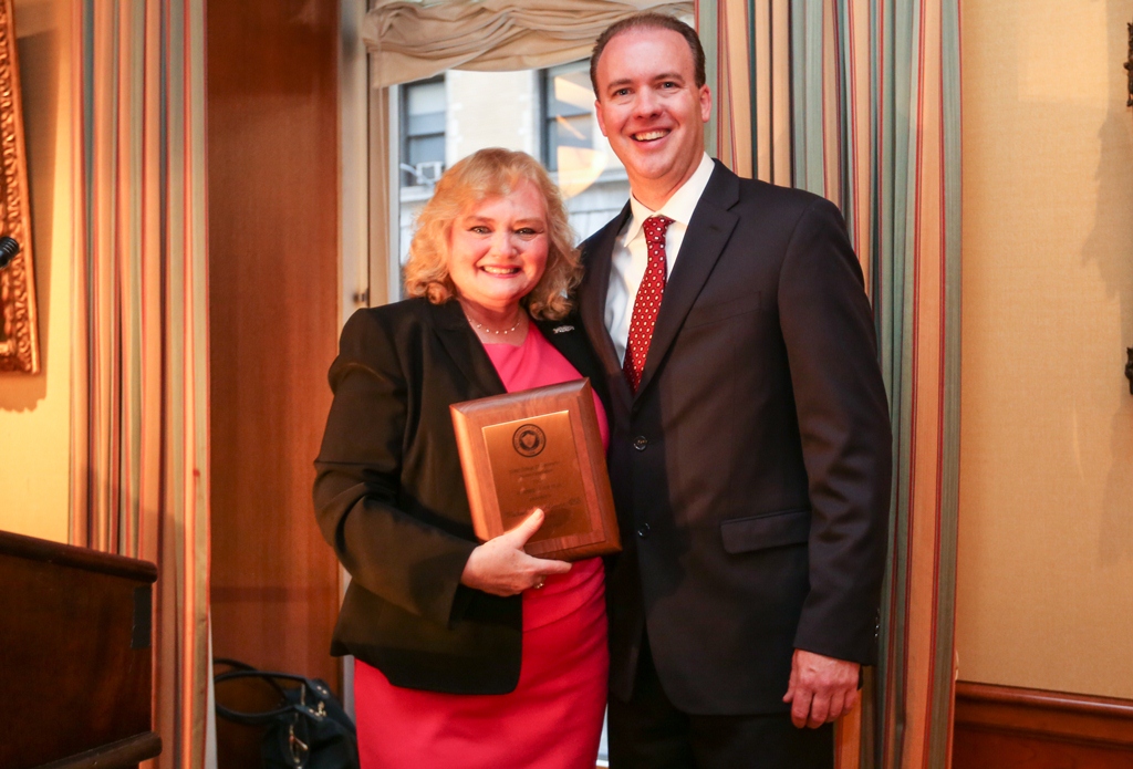 2015 Alumnus of the Year, Dr. Michael McGovern, with Dr. Denise Whittam, president of the Alumni Association