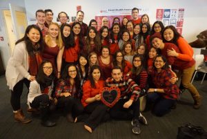 Students pose for a group show at at 13th Annual National Wear Red Day for Women