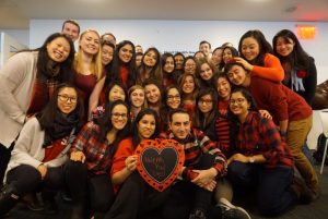 Students pose for a group show at at 13th Annual National Wear Red Day for Women