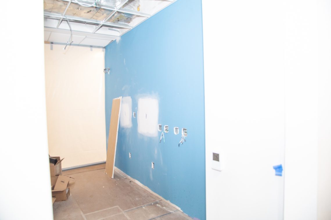 Construction Progress December 31 Exam Room Blue