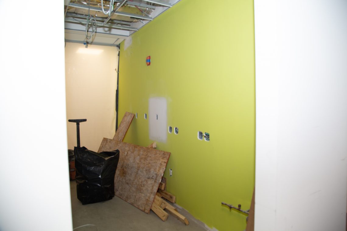 Construction Progress December 31 Exam Room Lime