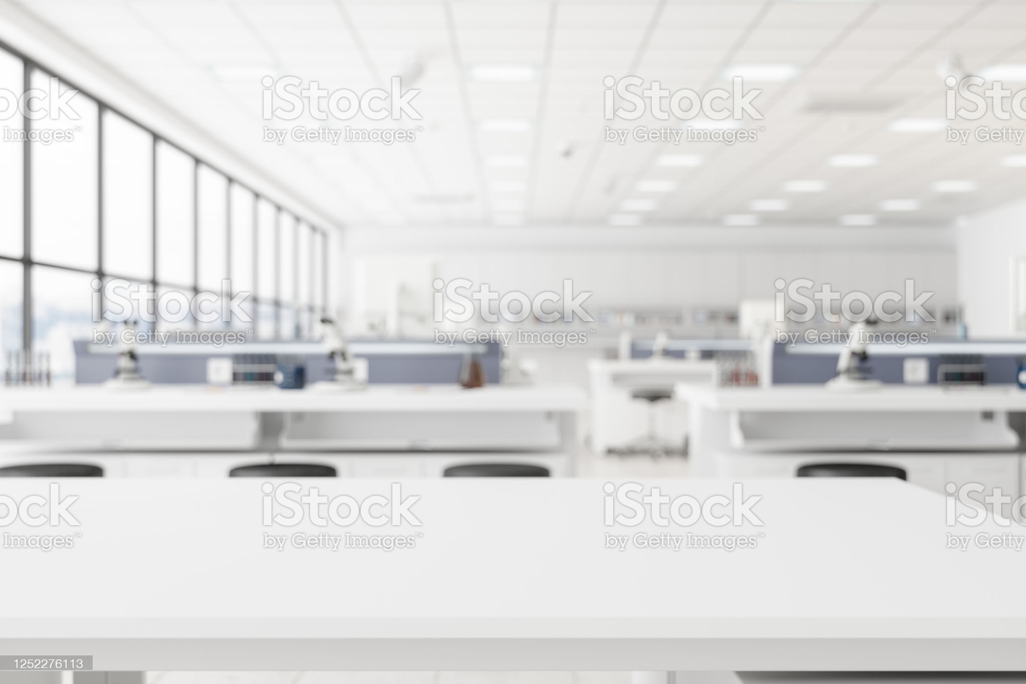 Wood Empty Surface And Laboratory As Background