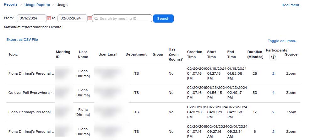 How to run an attendance report in Zoom 3