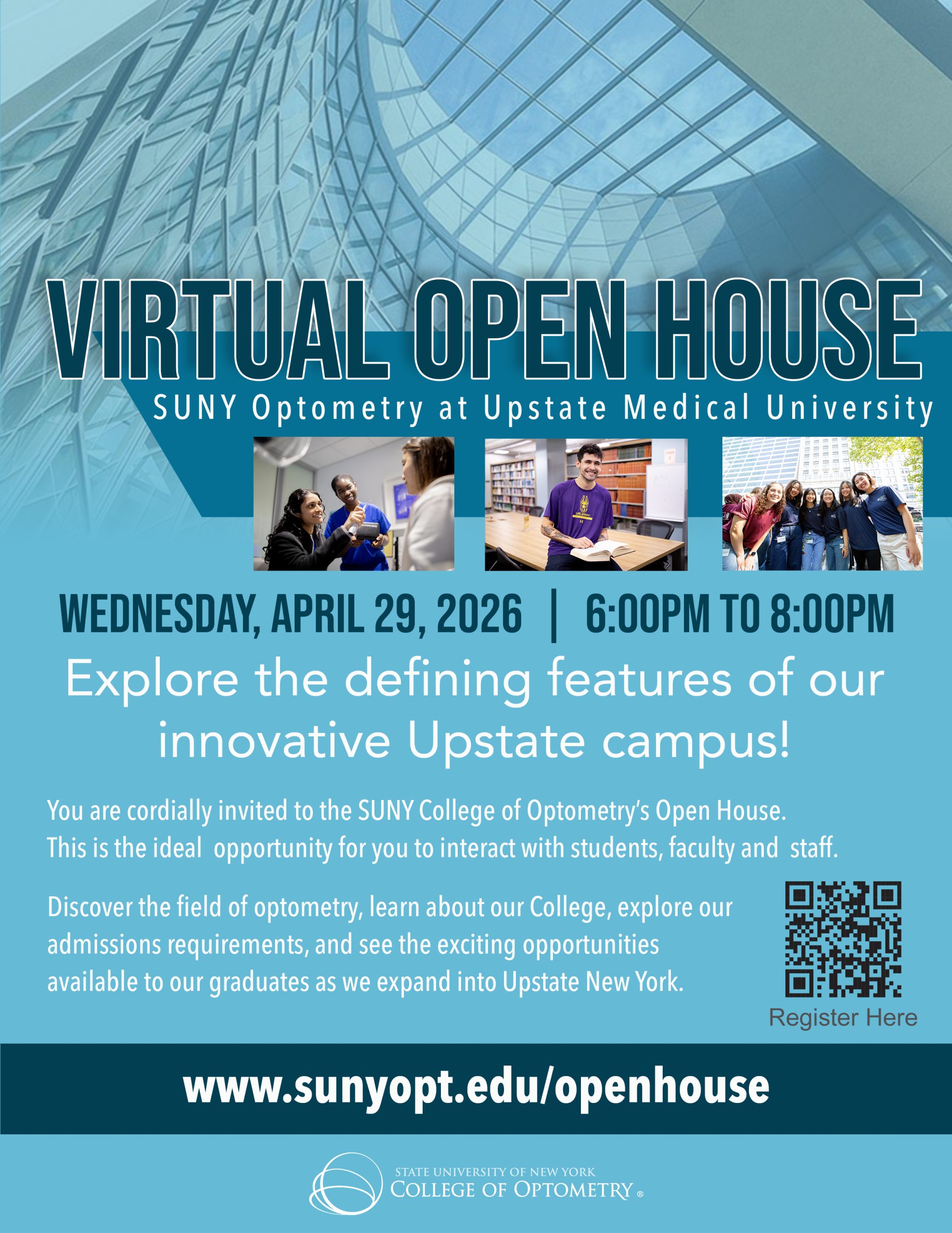 Virtual Open House, SUNY Optometry at Upstate Medical University RSVP