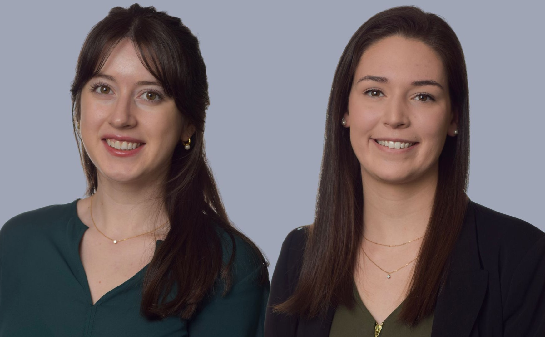 Two women with brown hair smiling