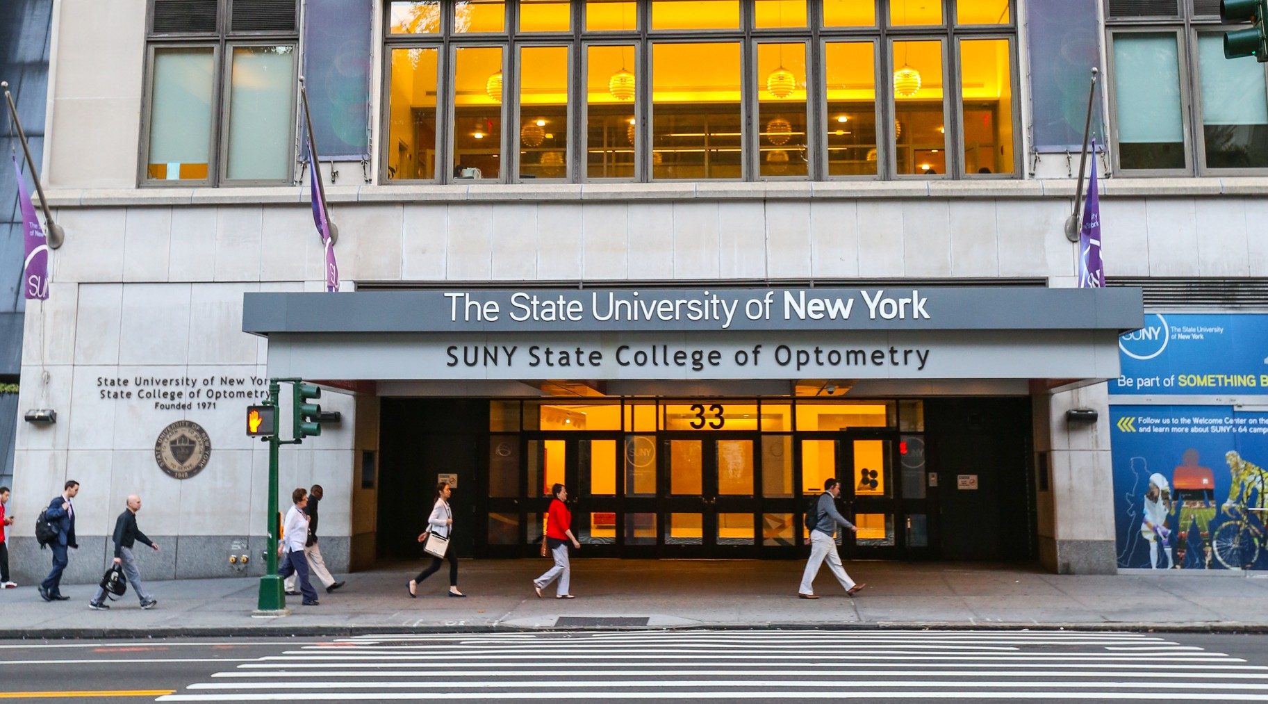 Suny optometry exterior of building