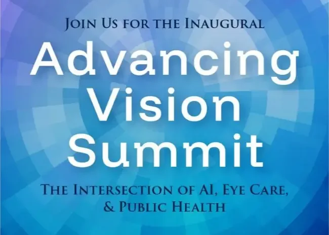 Advancing vision poster cropped. Text states: Join us for the inaugural Advancing Vision Summit
