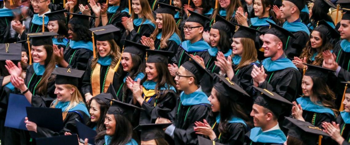 Students with graduation caps