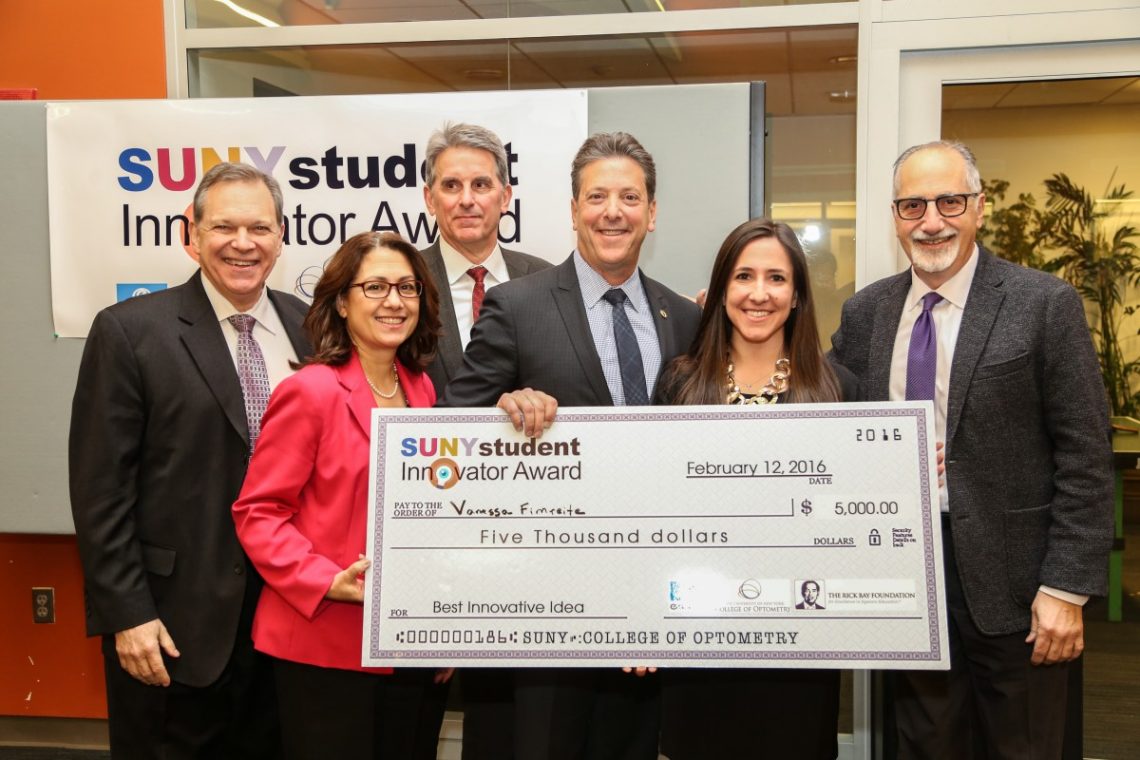 Winner Vanessa Fimreite (second from right) with the judges (from l to r): Dr. Richard Madonna, Ms. Liduvina Martinez-Gonzalez, Dr. David Troilo, Dr. Howard Purcell and Mr. Marc Ferrara