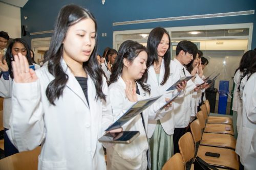 Students at White Coat Ceremony