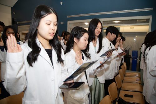 Students at White Coat Ceremony