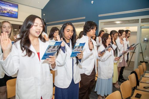 Students at White Coat Ceremony