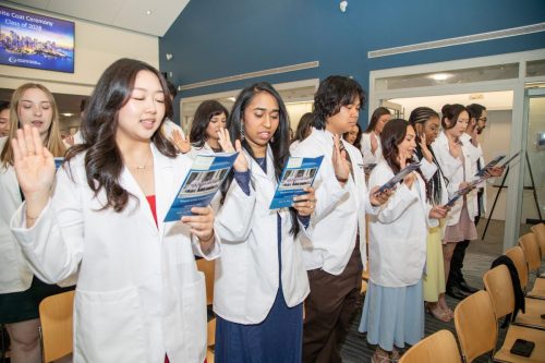 Students at White Coat Ceremony