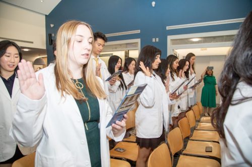 Students at White Coat Ceremony