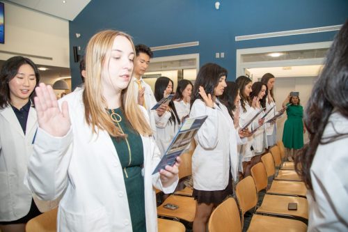 Students at White Coat Ceremony