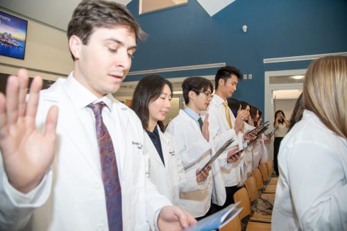 Students at White Coat Ceremony