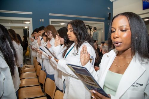 Students at White Coat Ceremony
