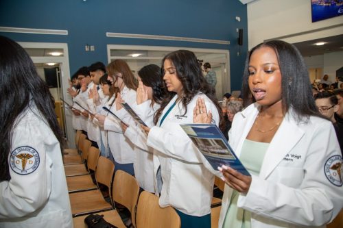 Students at White Coat Ceremony