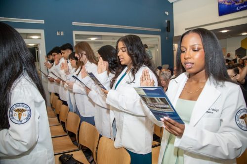Students at White Coat Ceremony