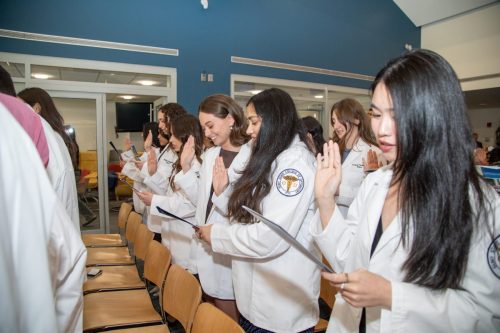 Students at White Coat Ceremony