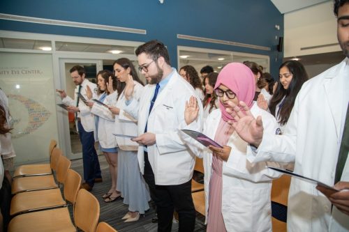 Students at White Coat Ceremony