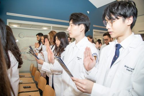 Students at White Coat Ceremony