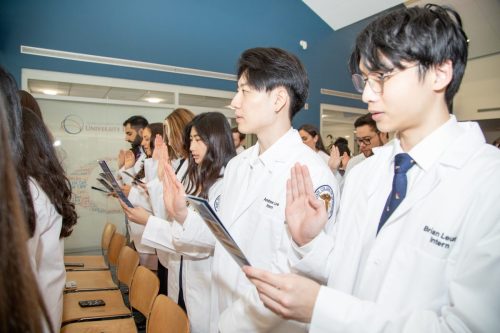 Students at White Coat Ceremony
