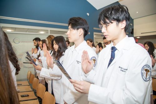 Students at White Coat Ceremony