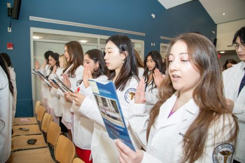 Students at White Coat Ceremony