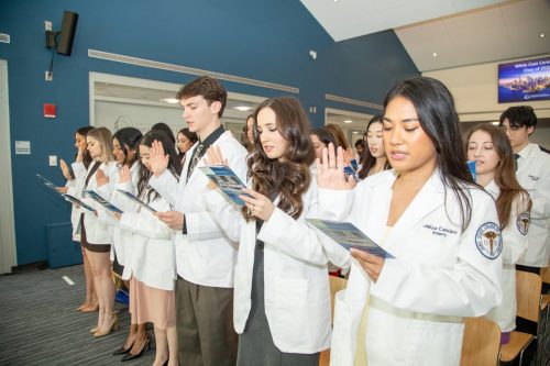 Students at White Coat Ceremony