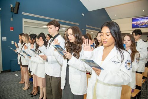 Students at White Coat Ceremony