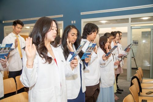 Students at White Coat Ceremony