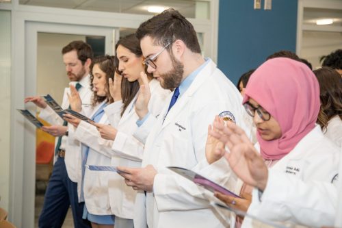 Students at White Coat Ceremony
