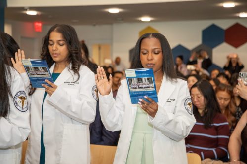 Students at White Coat Ceremony