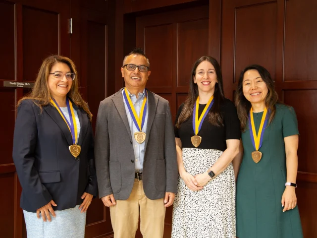 We’re proud to celebrate our exceptional faculty members, Dr. Calderon, Sudeep Lamichhane, Dr. Steinway and Dr. Wang on receiving the Chancellor's Awards for Excellence in areas such as Faculty Service, Professional Service, Teaching, Scholarship and Creative Activities.
 
Congratulations all on this well-deserved honor!